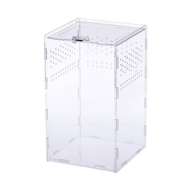 High transparent detachable acrylic reptile feeding box
