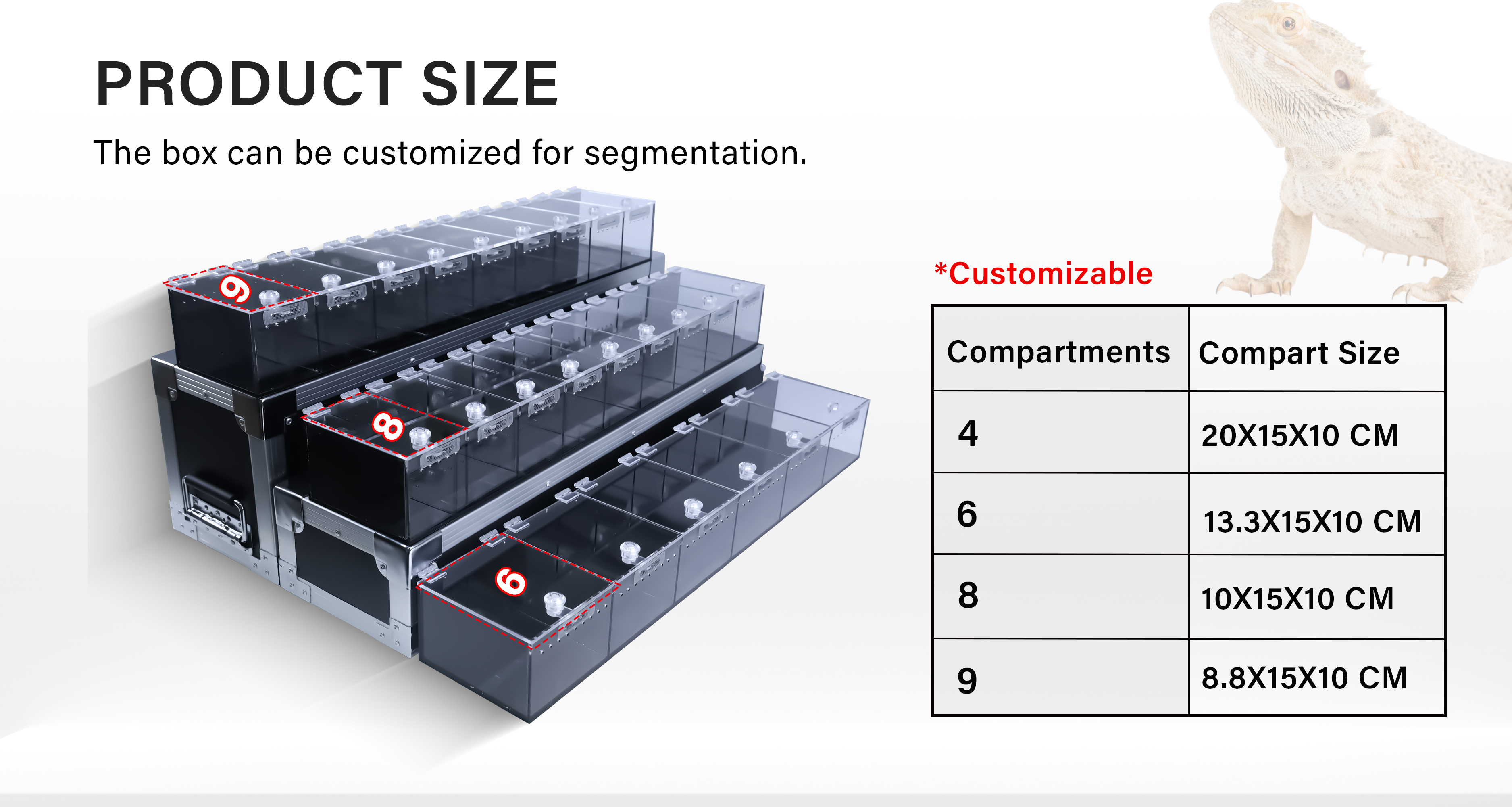 Reptile Acrylic Dispalys 3 Levels Showcase for Expo