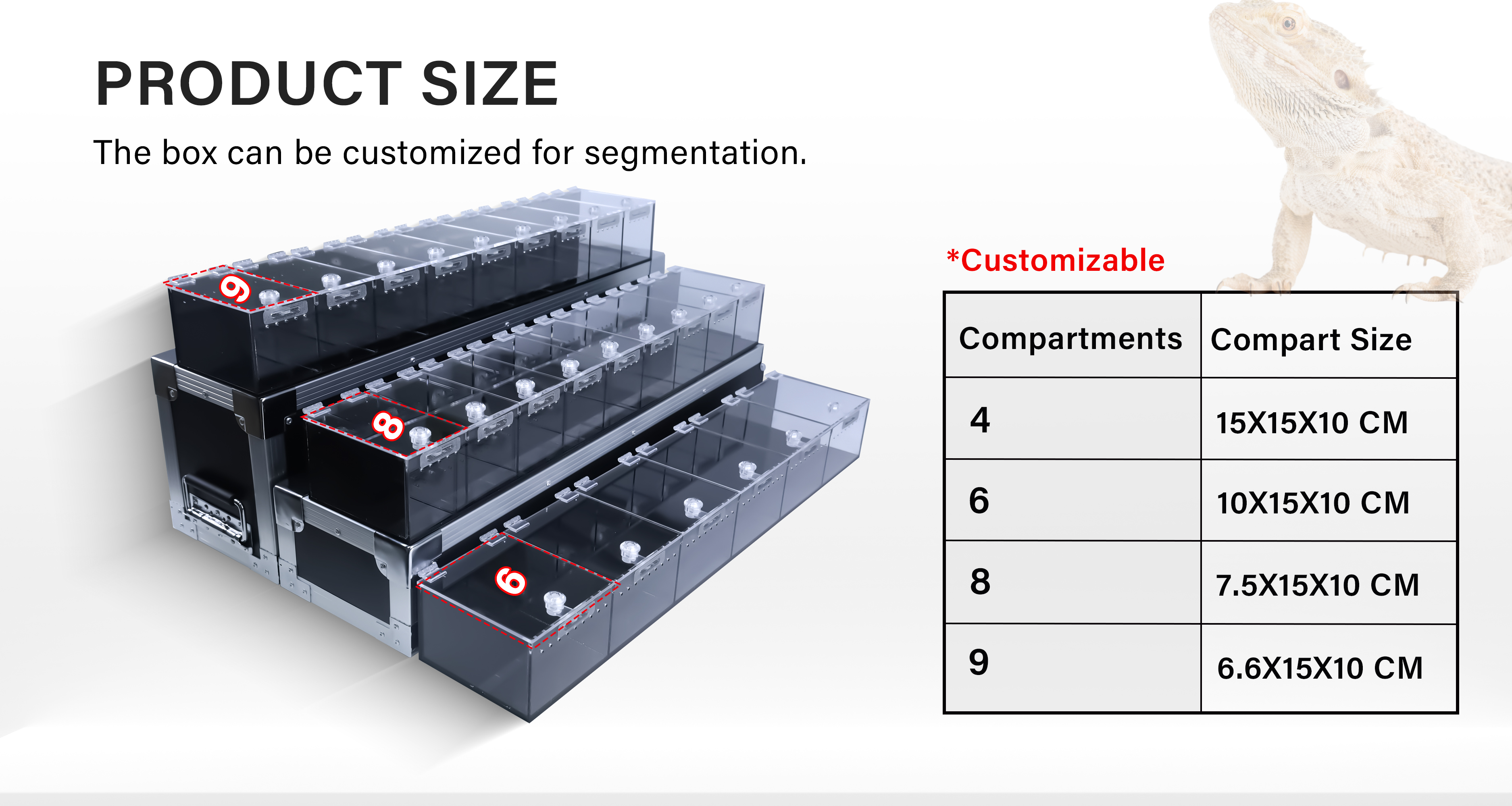Reptile Acrylic Dispalys 3 Levels Showcase for Expo