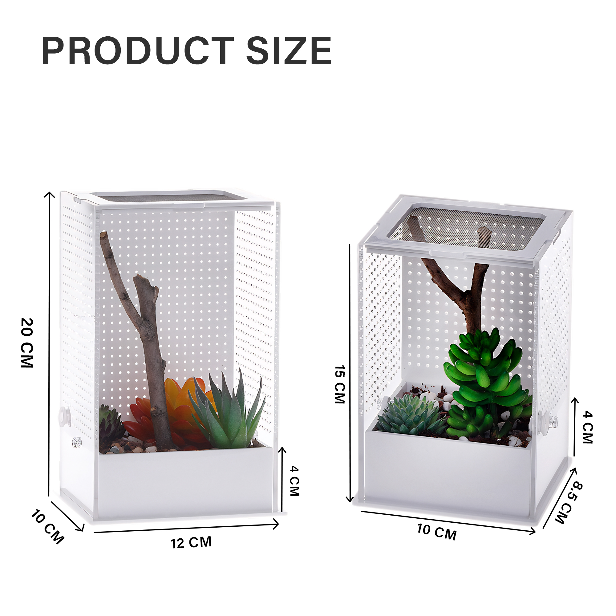 Customizable Transparent Simple Classic Praying Mantis Breeding Enclosure Box Breathable for Reptiles Cage Acrylic Pet Terrarium