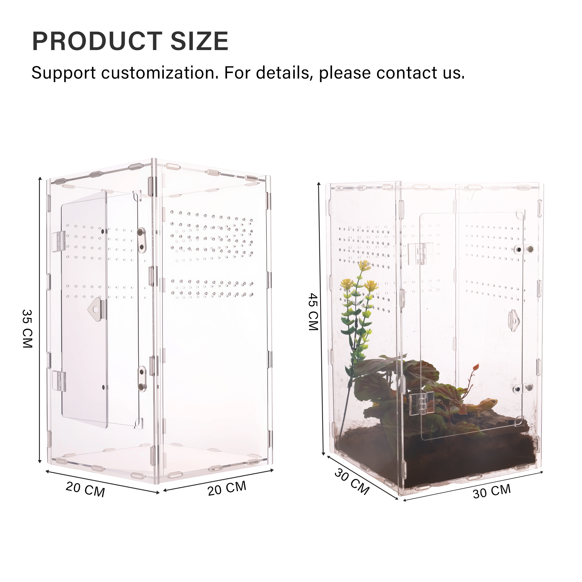 Clear Acrylic Reptile Enclosure with Stackable for Geckos And Lizards