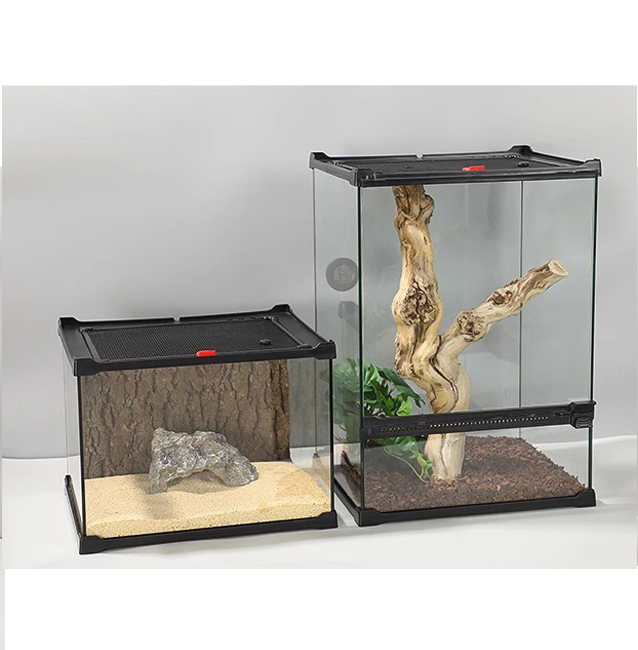 PET High Quality Rainforest Style Glass Reptile Cage Lizard Snake Gecko Terrarium Enclosure tank