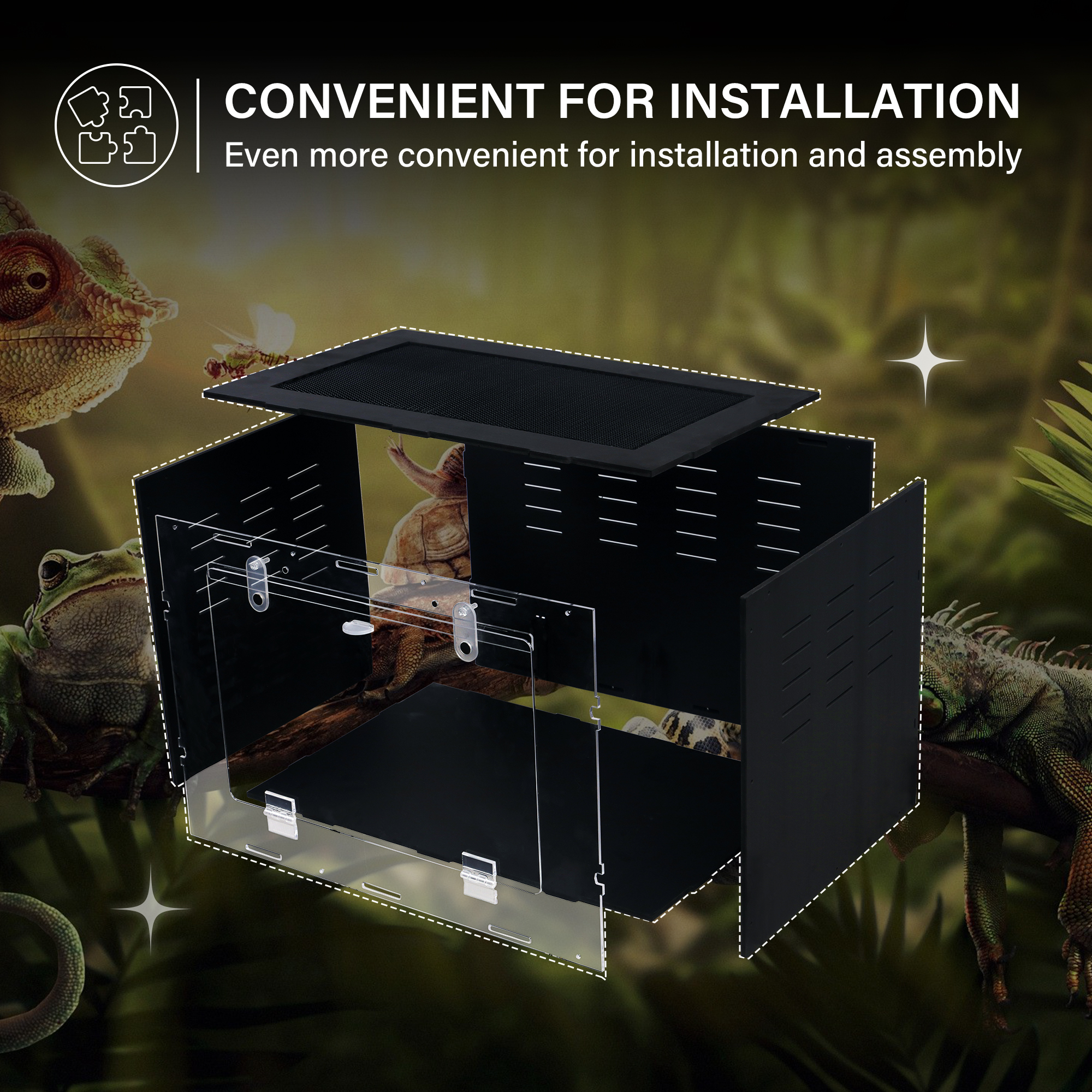 Front Opening Reptile Enclosure for Lizard Python Bearded Dragon