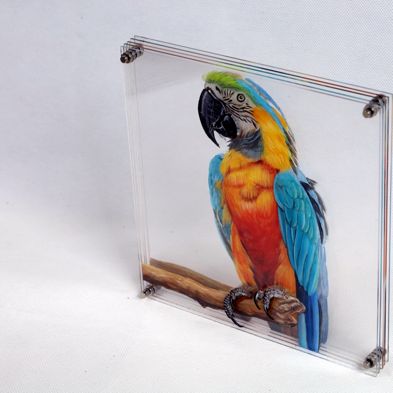 Custom Pet Portrait Acrylic Painting 3D Layered Pet Art Personalized Hand-Drawn