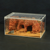 High Transparent Integrated Acrylic Reptile Feeding Box with Sliding Lid Cover
